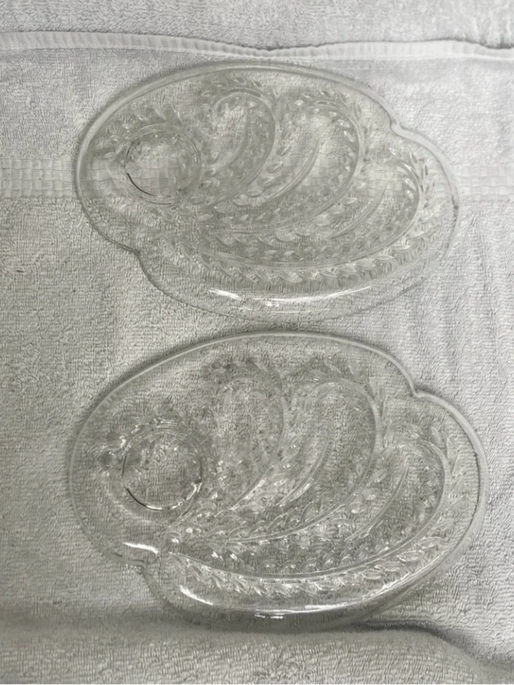 Pier 1 Imports Clear Paisley Sheer Glass Round Plate Set of 2 Bohemian Farmhouse